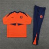 Netherlands Tracksuits Long Sleeve Soccer Training Uniforms Orange