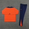 Netherlands Tracksuits Long Sleeve Soccer Training Uniforms Orange