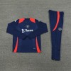 Manchester Union Tracksuits Long Sleeve Soccer Training Uniforms black-Deep blue