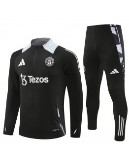 Manchester United Tracksuits Long Sleeve Soccer Training Uniforms Black