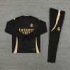 Real Madrid Tracksuits Long Sleeve Soccer Training Uniforms Black