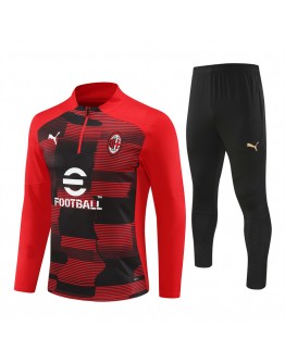 AC Milan Tracksuits Long Sleeve Soccer Training Uniforms red