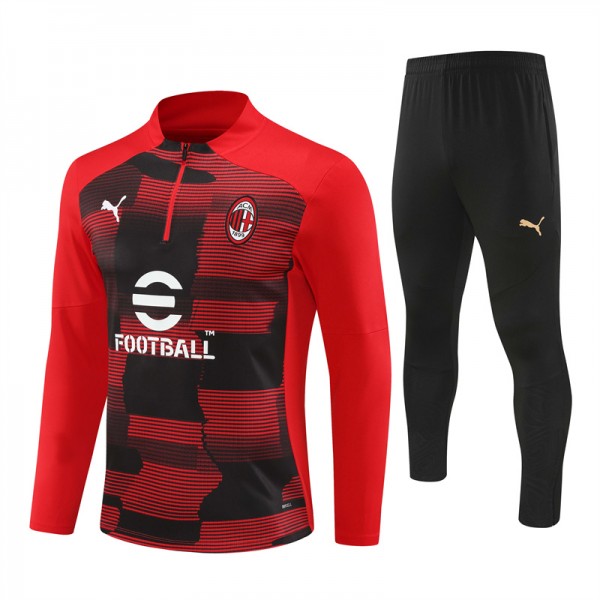 AC Milan Tracksuits Long Sleeve Soccer Training Uniforms red