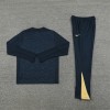 Barcelona Tracksuits Long Sleeve Soccer Training Uniforms Navy Blue