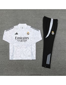 Real Madrid Tracksuits Long Sleeve Soccer Training Uniforms White