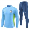 Manchester Union Tracksuits Long Sleeve Soccer Training Uniforms Blue Stripe