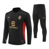 AC Milan Tracksuits Long Sleeve Soccer Training Uniforms Black