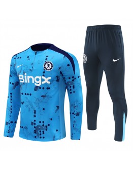 Chelsea Tracksuits Long Sleeve Soccer Training Uniforms Blue