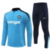 Chelsea Tracksuits Long Sleeve Soccer Training Uniforms Light Blue