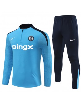 Chelsea Tracksuits Long Sleeve Soccer Training Uniforms Light Blue