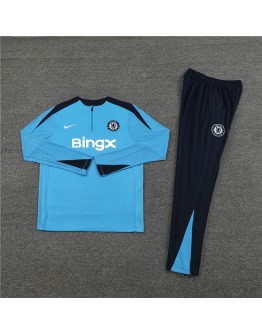 Chelsea Tracksuits Long Sleeve Soccer Training Uniforms Light Blue