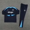 Chelsea Tracksuits Long Sleeve Soccer Training Uniforms Dark-Blue