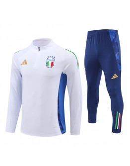 Italy Tracksuits Long Sleeve Soccer Training Uniforms White