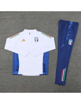 Italy Tracksuits Long Sleeve Soccer Training Uniforms White