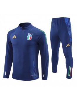 Italy Tracksuits Long Sleeve Soccer Training Uniforms Blue