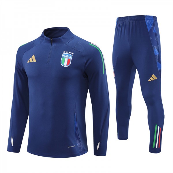 Italy Tracksuits Long Sleeve Soccer Training Uniforms Blue