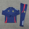 Spain Tracksuits Long Sleeve Soccer Training Uniforms Deep Blue