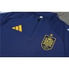 Spain Tracksuits Long Sleeve Soccer Training Uniforms Deep Blue