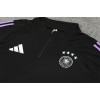 Germany Tracksuits Long Sleeve Soccer Training Uniforms Dark Black