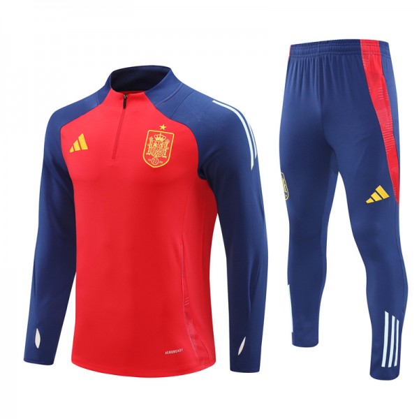 Spain Union Tracksuits Long Sleeve Soccer Training Uniforms Red