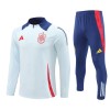 Spain Tracksuits Long Sleeve Soccer Training Uniforms black-Deep Light Blue