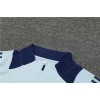 Spain Tracksuits Long Sleeve Soccer Training Uniforms black-Deep Light Blue