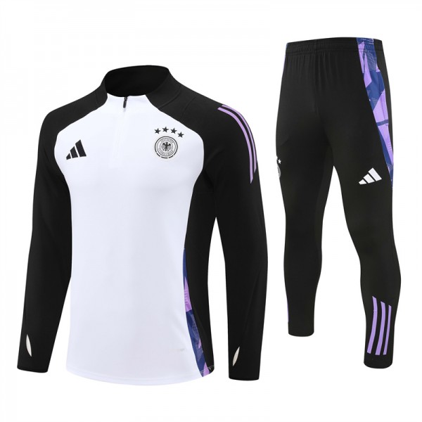 Germany Tracksuits Long Sleeve Soccer Training Uniforms White