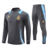 Argentina Tracksuits Long Sleeve Soccer Training Uniforms Dark Grey