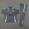 Argentina Tracksuits Long Sleeve Soccer Training Uniforms Dark Grey