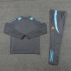 Argentina Tracksuits Long Sleeve Soccer Training Uniforms Dark Grey