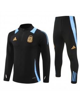 Argentina Paris Tracksuits Long Sleeve Soccer Training Uniforms Black