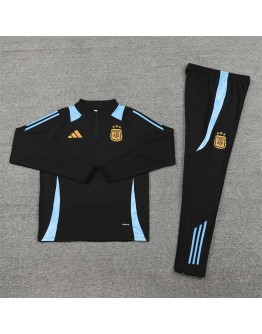 Argentina Paris Tracksuits Long Sleeve Soccer Training Uniforms Black