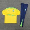 Brazil Tracksuits Long Sleeve Soccer Training Uniforms Yellow