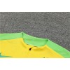 Brazil Tracksuits Long Sleeve Soccer Training Uniforms Yellow