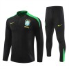 Brazil Tracksuits Long Sleeve Soccer Training Uniforms Black