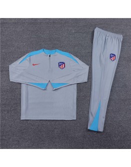 Atletico Madrid Tracksuits Long Sleeve Soccer Training Uniforms Grey