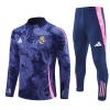 Real Madrid Tracksuits Long Sleeve Soccer Training Uniforms Blue