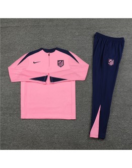 Atletico Madrid Tracksuits Long Sleeve Soccer Training Uniforms Pink