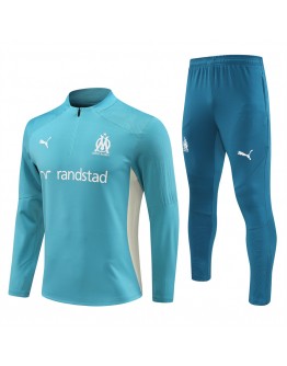 Marseille Tracksuits Long Sleeve Soccer Training Uniforms  Blue