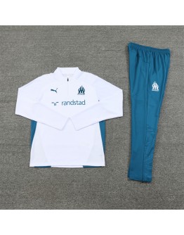 Marseille Tracksuits Long Sleeve Soccer Training Uniforms White