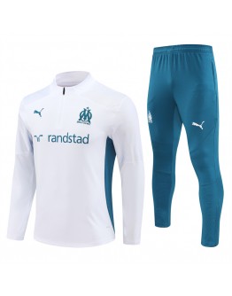 Marseille Tracksuits Long Sleeve Soccer Training Uniforms White