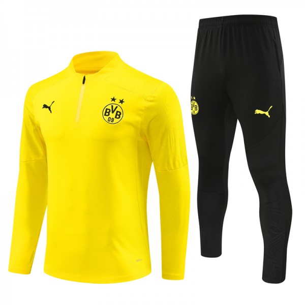 Dortmund Tracksuits Long Sleeve Soccer Training Uniforms Yellow