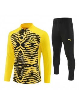 Dortmund Tracksuits Long Sleeve Soccer Training Uniforms Yellow Camouflage