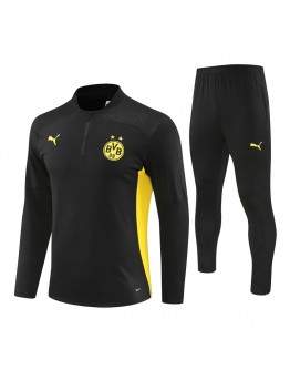 Dortmund Tracksuits Long Sleeve Soccer Training Uniforms Black