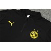 Dortmund Tracksuits Long Sleeve Soccer Training Uniforms Black