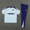 France Tracksuits Long Sleeve Soccer Training Uniforms Dark Light Blue