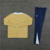 France Tracksuits Long Sleeve Soccer Training Uniforms Gold