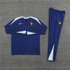 France Tracksuits Long Sleeve Soccer Training Uniforms Royal Dark Blue