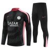 Paris Tracksuits Long Sleeve Soccer Training Uniforms Black