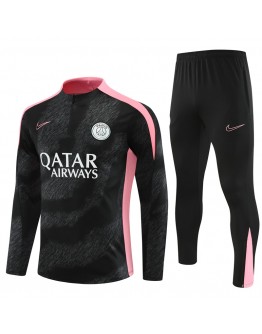 Paris Tracksuits Long Sleeve Soccer Training Uniforms Black